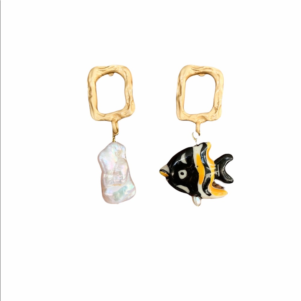 Pearl Earrings Gift Fish Jewelry Baroque Pearls